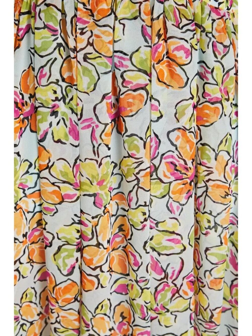 Maje Risofa Long Sleeve Maxi Dress Orange Blue Hibiscus Floral Cutout Size 8 NWT - Picture 3 of 3
